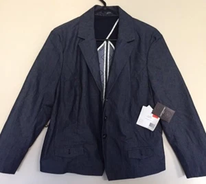 LIZ CLAIBORNE Blue Denim 3 Button Blazer SportJacket Suit Size 16 NEW NWT $139!! - Picture 1 of 6