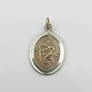 Vintage Rolled Gold Oval St. Christopher Pendant - Picture 1 of 5