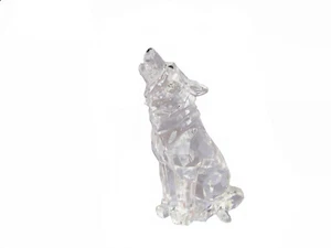 Figura Wolf Howling 92035 Corte Cristal Acrílico Transparente 3.5" H - Imagen 1 de 3