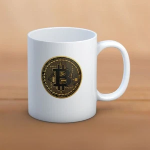 Becher , Tasse mit BTC Logo  Krypto Münze, weiße becher BTC Münze tasse - Bild 1 von 8