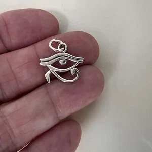 925 Sterling Silver Eye of Horus Charm  Eye of Ra Protection Egyptian Symbol - Picture 1 of 5