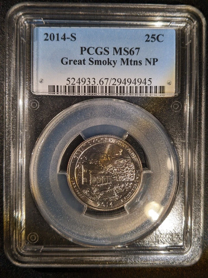 2014-s PCGS MS-67 Great Smoky Smokey Mountains Mtns NP National Park ATB Quarter - Image 1 of 1