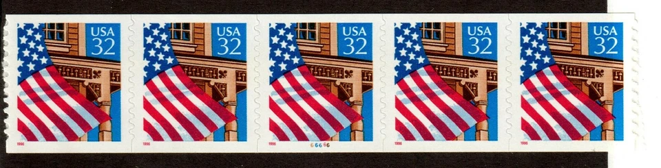 Scott 2915C Flag over Porch Red 1996 11/12 P#66666 MNH Free shipping in the USA! - Image 1 of 1