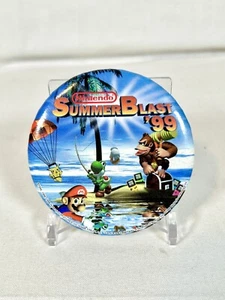 Vintage 90's Nintendo Summer Blast '99 Pin Promo Button Donkey Kong Mario Yoshi - Picture 1 of 3