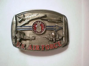 1991 Bergamot US Air Force Metal Belt Buckle Jet Plane Rocket USA Made - Picture 1 of 2