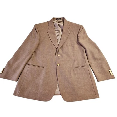 Blazer Stafford Vintage Para Hombre Mezcla de Lana Marrón Talla 44S Botones Dorados Preppy  Foto 1 de 4