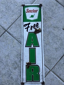 Antique style porcelain look Sinclair Dino Dealer Had Pump Free Air Sign - Picture 1 of 2