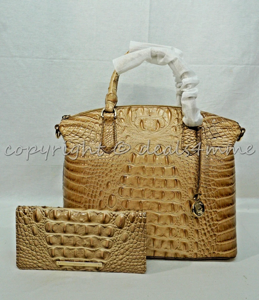 Brahmin Shortbread Melbourne Croco Leather Duxbury Satchel Bag Purse