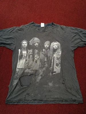 1996 VINTAGE WHITE ZOMBIE BAND SHIRT - SIZE XL -VERY WORN OUT & IN BAD CONDITION - Image 1 of 4