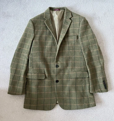 Samuel Windsor Check Windowpane Tweed Blazer Hacking Sport Jacket 40R 100% Wool - Image 1 of 4