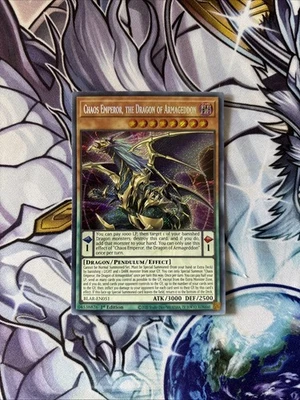 (YCL) YGO Chaos Emperor, The Dragon of Armageddon Secret Rare 1st BLAR-EN051 VLP - Image 1 of 2