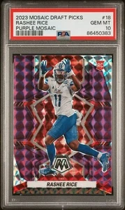 2023 Mosaic Draft Picks Rashee Rice Purple Mosaic /49 PSA 10 GEM MINT Rookie RC - Picture 1 of 2