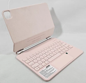 Case w Keyboard for 11" iPad Pro 1st-4th Gen Pink Backlit Bluetooth Magnetic - Picture 1 of 15
