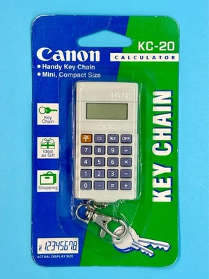 Vintage Canon KC-20 Mini Calculator Key Chain New Sealed 1998 - Image 1 of 4