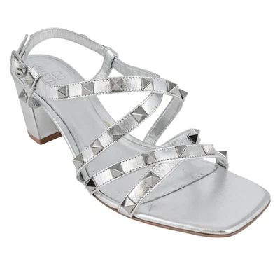VALENTINO GARAVANI | Sandalias de tacón Rockstud plateadas metálicas talla 37 Foto 1 de 4