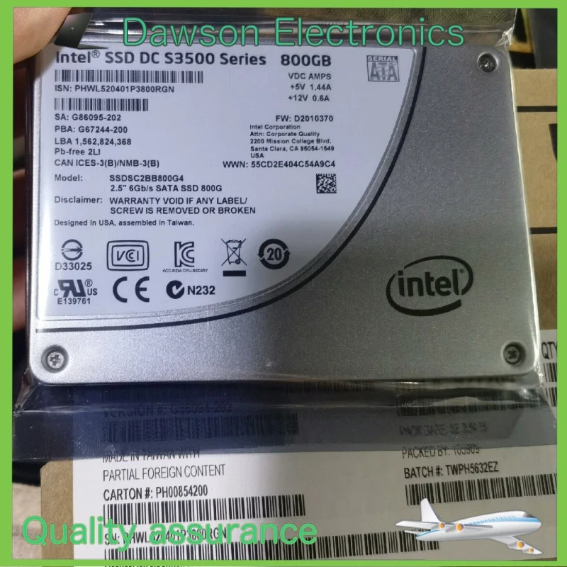 SSDSC2BB800G4 Intel DC S3500 800GB 6Gb/s 2.5" SATA MLC Solid State Drive SSD - Image 1 of 1