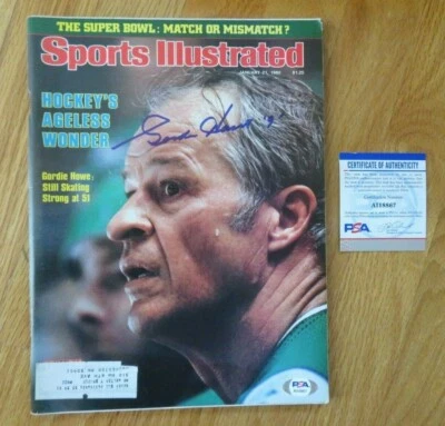 ORDIE HOWE firmado SPORTS ILLUSTRATED 1-21-1980 PSA AI18867 HARTFORD WHALERS Foto 1 de 3