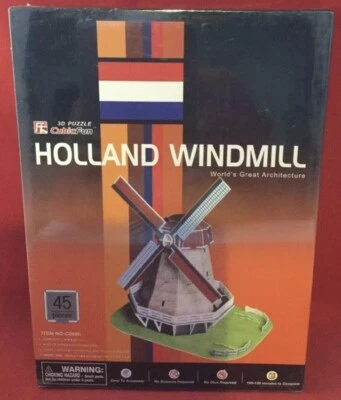 3D Puzzle Holland / Netherlands Windmill 45 Pieces - New & Sealed - Cubic Fun - Image 1 of 4