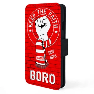 Personalised Middlesbrough iPhone Case Football Flip Phone Cover KeepFaith KTF40 - Picture 1 of 8