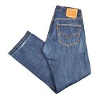 Vintage Levis 501 Jeans 34X30 Distressed Straight Blue Denim Red Tab - 242A