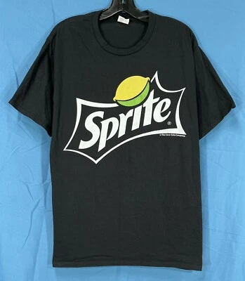 PORT & COMPANY Men's BLACK Lemon Lime SPRITE LOGO SPELL-OUT Graphic T-shirt Sz L - Image 1 of 4
