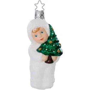 Oh Albero di Natale, Bambini Nella Neve 10,5cm Vetro Inge Decorazione Natalizia - Foto 1 di 1