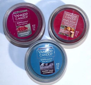 3 Yankee Candle Melt Cup Scenterpiece CRANBERRY CHUTNEY warm cashmere Applespice - Picture 1 of 2