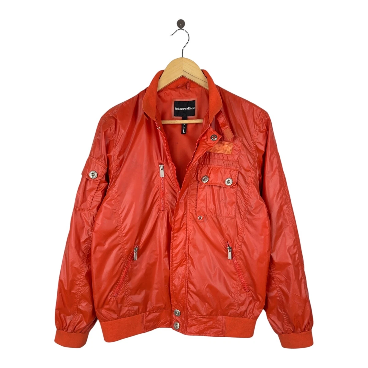 ジャケット・アウター 90s archive EMPORIO ARMANI nylon coat 48 Vintage Emporio Armani Ballistic Nylon High Neck Multi Pocket