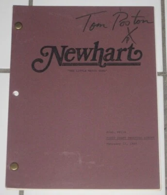 TOM POSTON SIGNED SCRIPT FOR "NEWHART" EPISODE "THE LITTLE MATCH GIRL" 1989 - Image 1 of 4