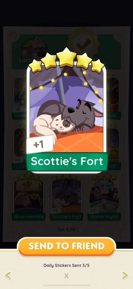Scottie’s Fort 5🌟- Set 9 - MonopolyGo Stickers (Read Description) Fast delivery - Image 1 of 1