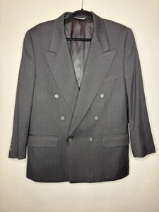 Christian Dior Monsieur Mens Sport Coat Blazer Jacket Pinstriped Gray Wool 42 - Picture 1 of 15