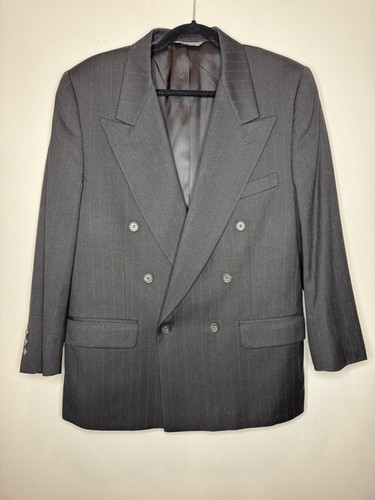 Giacca blazer cappotto sportivo uomo Christian Dior Monsieur gessato grigio lana 42