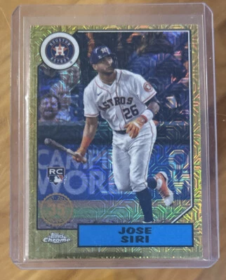 2022 Series 2 1987 Topps Chrome 35th Ann. Gold Mojo Prizm Jose Siri Rays Rookie - Image 1 of 2