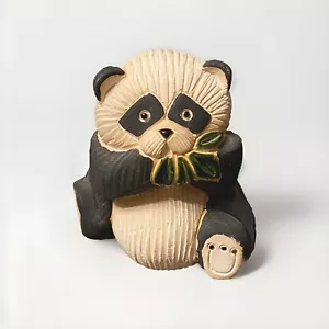Artesania Rinconada Panda Bear Leaves Hand Made Uruguay Vintage Retired - Picture 1 of 6