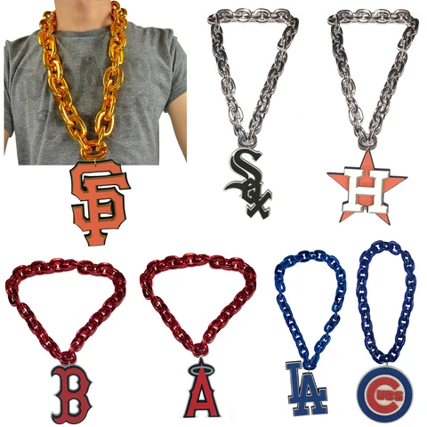 New MLB PICK YOUR TEAMS Fan Chain Necklace Foam - Stadium Approved Cover