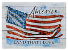 Metal Sign America Land That I Love American Flag Tin Metal Wall Sign