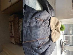 Unbranded faux leather Aviator jacket 10/12 UK - Picture 1 of 3