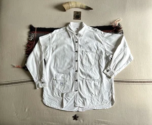 Lee HM Engineer Jacket M-L Loco White Denim Oversize 52" Railroad Chore Coat A+ - Picture 1 of 18