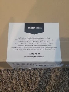 PAQUETE DE 2 MICRÓFONO XLR MACHO A HEMBRA MICRÓFONO extensión de audio cable 25 pies - Imagen 1 de 2