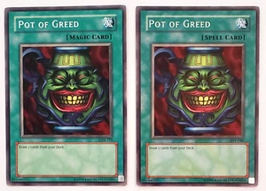 Yugioh! 2x Pot Of Greed Legend Of Blue Eyes, Unlimited Rare - LOB-119, SYE-040-NM - Bild 1 von 4