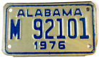 Alabama 1976 Vintage Motorcycle License Plate Man Cave Wall Collector Decor