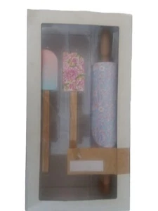 3 Piece Set Ceramic Rolling Pin and Rubber Spatula Set by Twelve NYC  - Picture 1 of 9