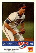 1986 Burger King Huntsville Stars #NNO Mark McGwire