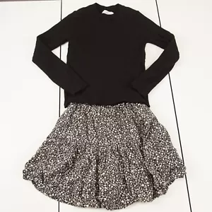 Zara Girls Black Long Sleeve Ribbed Sweater / Floral Skort Set Sz 13 - 14 - Picture 1 of 12