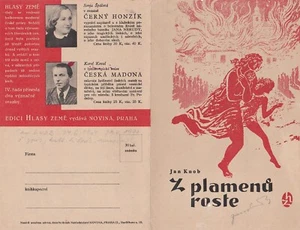 JAN KNOB berühmter tschechischer Schriftsteller signierte Werbebroschüre für einen Roman - Bild 1 von 2