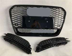 Parachoques delantero para Audi A6 C7 S6 RS6 rejilla de malla negra + parrilla antiniebla 2013 2014 2015 - Imagen 1 de 4