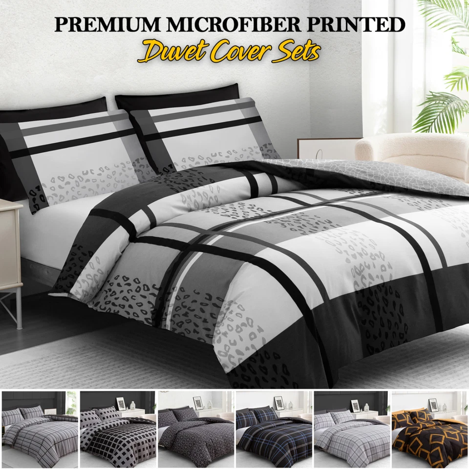VMA BEDDING Set Copripiumino King Size Reversibile Set Copripiumino Matrimoniale Set Lenzuola Singolo