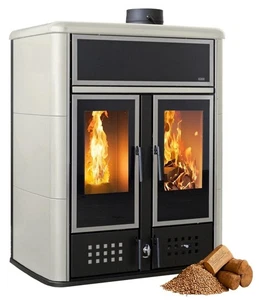 Klover Dual Kombi Kaminofen Holz Pellet wasserführend Avorio Pelletofen - Bild 1 von 12