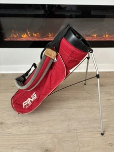 Vintage Red Ping Golf Stand Bag With Strap/4-Divider - Picture 1 of 10