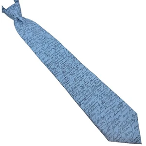 Corbata de Seda Josh Bach Novedad Declaración Independencia Estampado Azul 3.5 x58 Corbata - Imagen 1 de 7